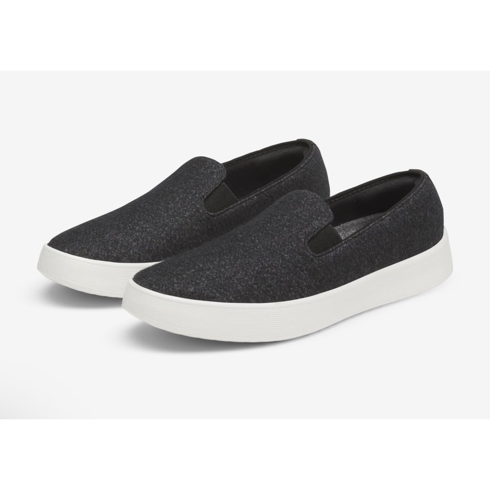 Allbirds Wool Cruiser Slip On Natural Black Blizzard Sneakers A11748 Womens 6.5
